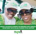 HON. ABISOLA OLUSANYA POWERS THE RENEWED HOPE AMBASSADORS’ SECRETARIAT WITH SOLAR; PLEDGES TOTAL SUPPORT.