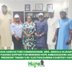 LAGOS AGRICULTURE COMMISSIONER, HON. ABISOLA OLUSANYA, PLEDGES SUPPORT FOR RENEWED HOPE AMBASSADORS AND PRESIDENT TINUBU’S RE-ELECTION DURING COURTESY VISIT.